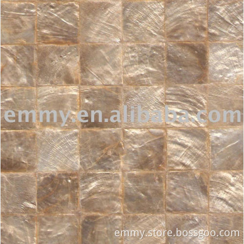 Gold square capiz shell mosac wall tile wall panel